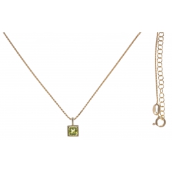 Collier argent doré 4,4g - peridot - 45+5cm