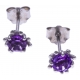 Boucles d'oreille argent rhodié 1,2g - améthyste