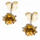 Boucles d'oreille argent doré 1g - citrine