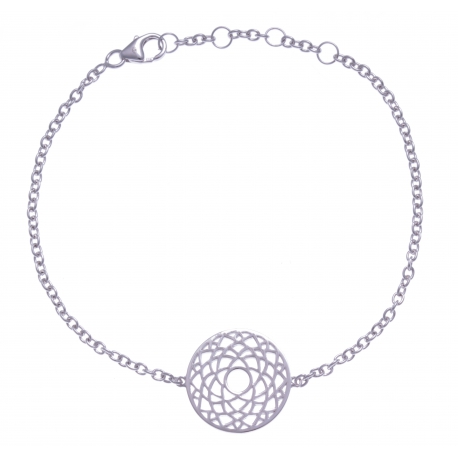 Bracelet argent rhodié 3g - chakra couronne - 17+1+1cm