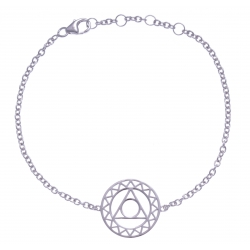 Bracelet argent rhodié 3g - chakra de la gorge - 17+1+1cm