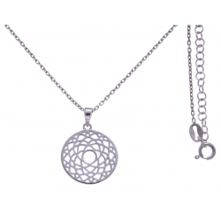 Collier argent rhodié 4,1g - chakra couronne - 38+5cm