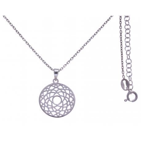 Collier argent rhodié 4,1g - chakra couronne - 38+5cm