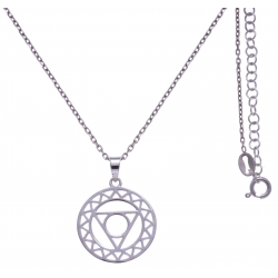 Collier argent rhodié 4,1g - chakra de la gorge - 38+5cm