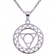 Collier argent rhodié 4,1g - chakra de la gorge - 38+5cm