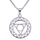 Collier argent rhodié 4,1g - chakra de la gorge - 38+5cm