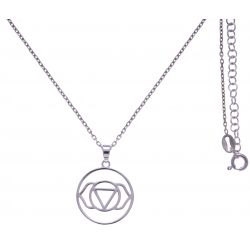 Collier argent rhodié 4,1g - chakra du troisième il - 38+5cm