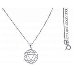 Collier argent rhodié 4,1g - chakra du plexus solaire - 38+5cm