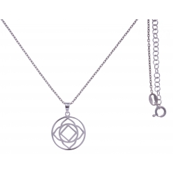 Collier argent rhodié 4,1g - chakra racine - 38+5cm