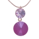 Collier argent rosé 3,9g  - cristaux de swarovski - couleur fushia et pivoine - 40+5cm
