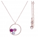 Collier argent rosé 3,9g  - cristaux de swarovski - couleur rose crystal et fushia- 40+5cm