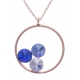 Collier argent rosé 3,9g  - cristaux de swarovski - couleur crystal, saphyr et bleu clair - 40+5cm