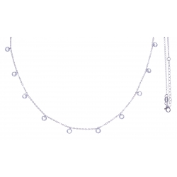 Collier argent rhodié 3,2g - cristaux de swarovski - 38+5cm