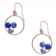 Boucles d'oreille argent rosé 3,7g - cristaux de swarovski - couleur crystal, saphyr et bleu clair