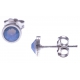 Boucles d'oreille argent rhodié 1,1g - cristaux de swarovski -  couleur bleu été - diamètre 5mm