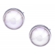 Boucles d'oreille argent rhodié 1,5g - cristaux de swarovski -  couleur ivoire - diamètre 7mm