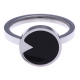 Bague en acier - onyx - diamètre 12mm - T50 à 60