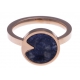 Bague en acier rosé - sodalite - diamètre 12mm - T50 à 60