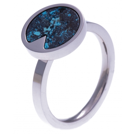 Bague en acier - chrysocolle - diamètre 12mm - T50 à 60