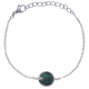 Bracelet en acier - malachite - diamètre 12mm - longueur 16+4cm