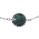 Bracelet en acier - malachite - diamètre 12mm - longueur 16+4cm