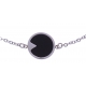 Bracelet en acier - onyx - diamètre 12mm - longueur 16+4cm