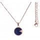 Collier en acier rosé - sodalite - diamètre 18mm - longueur 40+10cm