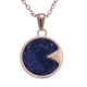 Collier en acier rosé - sodalite - diamètre 18mm - longueur 40+10cm