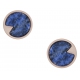 Boucles d'oreille en acier rosé - sodalite - diamètre 12mm