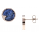 Boucles d'oreille en acier rosé - sodalite - diamètre 12mm