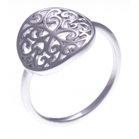 Bague argent rhodié 2,2g - filigrané - T50 à 60