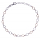 Bracelet argent rhodié 3,3g - 2 tons - ronds - 17+3cm