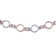 Bracelet argent rhodié 3,3g - 2 tons - ronds - 17+3cm