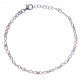 Bracelet argent rhodié 3,4g - 2 tons - ronds - 17+3cm