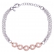 Bracelet argent rhodié 3,8g - 2 tons - losanges - 17+3cm