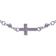 Bracelet argent rhodié 2,9g - croix - 17+3cm