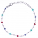 Bracelet argent rhodié 2g - perles multicolores - 17+3cm