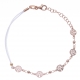 Bracelet argent rosé 2,5g - arbres de vie - cordon blanc - 17+3cm