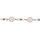 Bracelet argent rosé 2,5g - arbres de vie - cordon blanc - 17+3cm