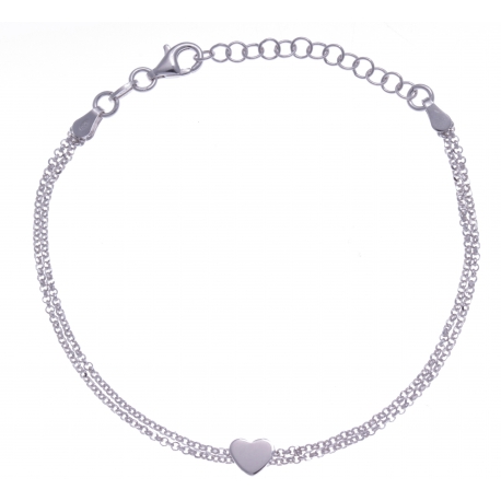 Bracelet argent rhodié 2,8g - cur - 17+3cm