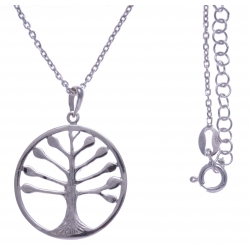 Collier argent rhdoié 4,1g - arbre - 40+5cm