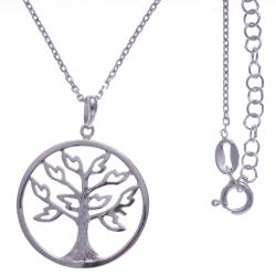 Collier argent rhdoié 4g - arbre - 40+5cm