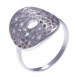 Bague argent rhodié 2,7g - chakra couronne - 17+3cm