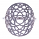 Bague argent rhodié 2,7g - chakra couronne - 17+3cm