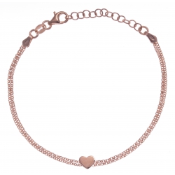 Bracelet argent rosé 2,8g - cur - 17+3cm