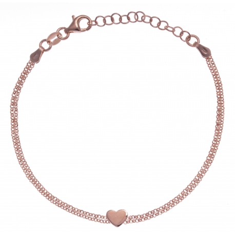 Bracelet argent rosé 2,8g - cur - 17+3cm