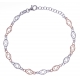 Bracelet argent rhodié 3,2g - 2 tons - filigranés - 17+3cm