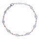 Bracelet argent rhodié 3,2g - 2 tons - filigranés - 17+3cm