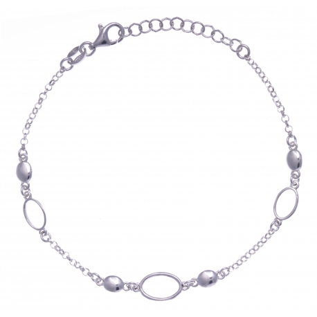 Bracelet argent rhodié  3,3g - 17+3cm