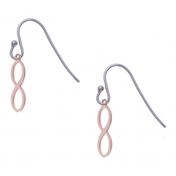 Boucles d'oreille argent rhodié 1g - 2 tons - infini